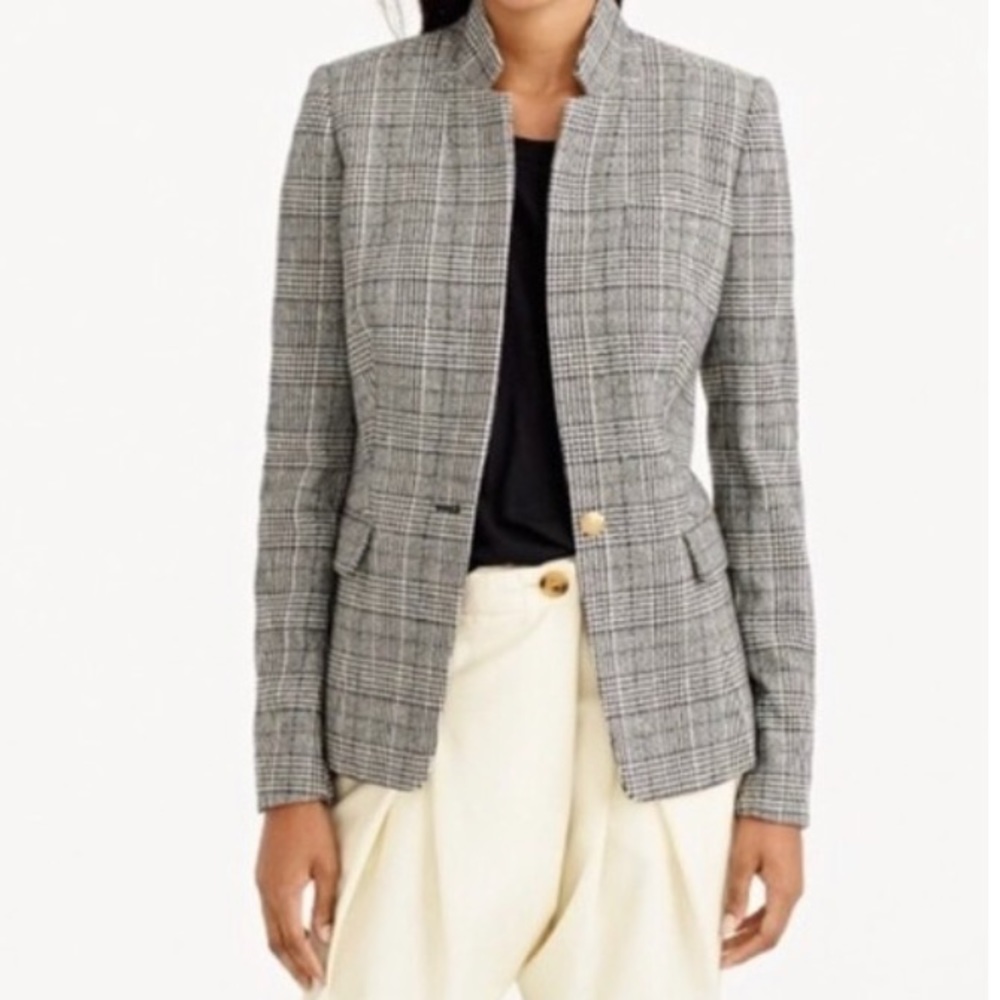J. Crew Gray Plaid Blazer Jacket